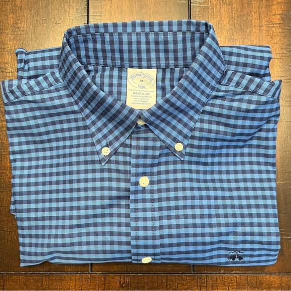 Brooks Brothers Blue Checkered Button Down - Picture 1 of 5